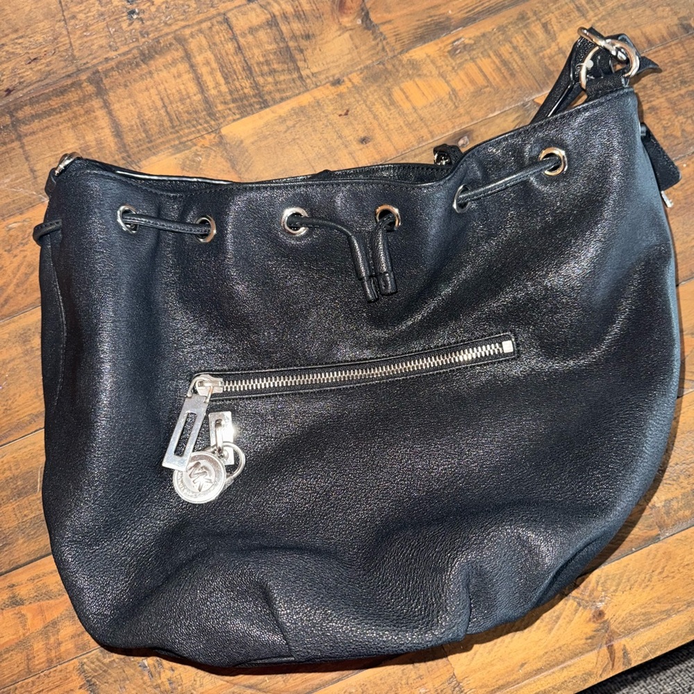 Michael Kors Black Leather Hobo Bag